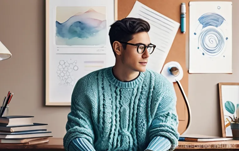 창의적인 직업 선택 방법 - **Prompt:** A young, gender-neutral adult in their late 20s, with a radiant and thoughtful expressio...