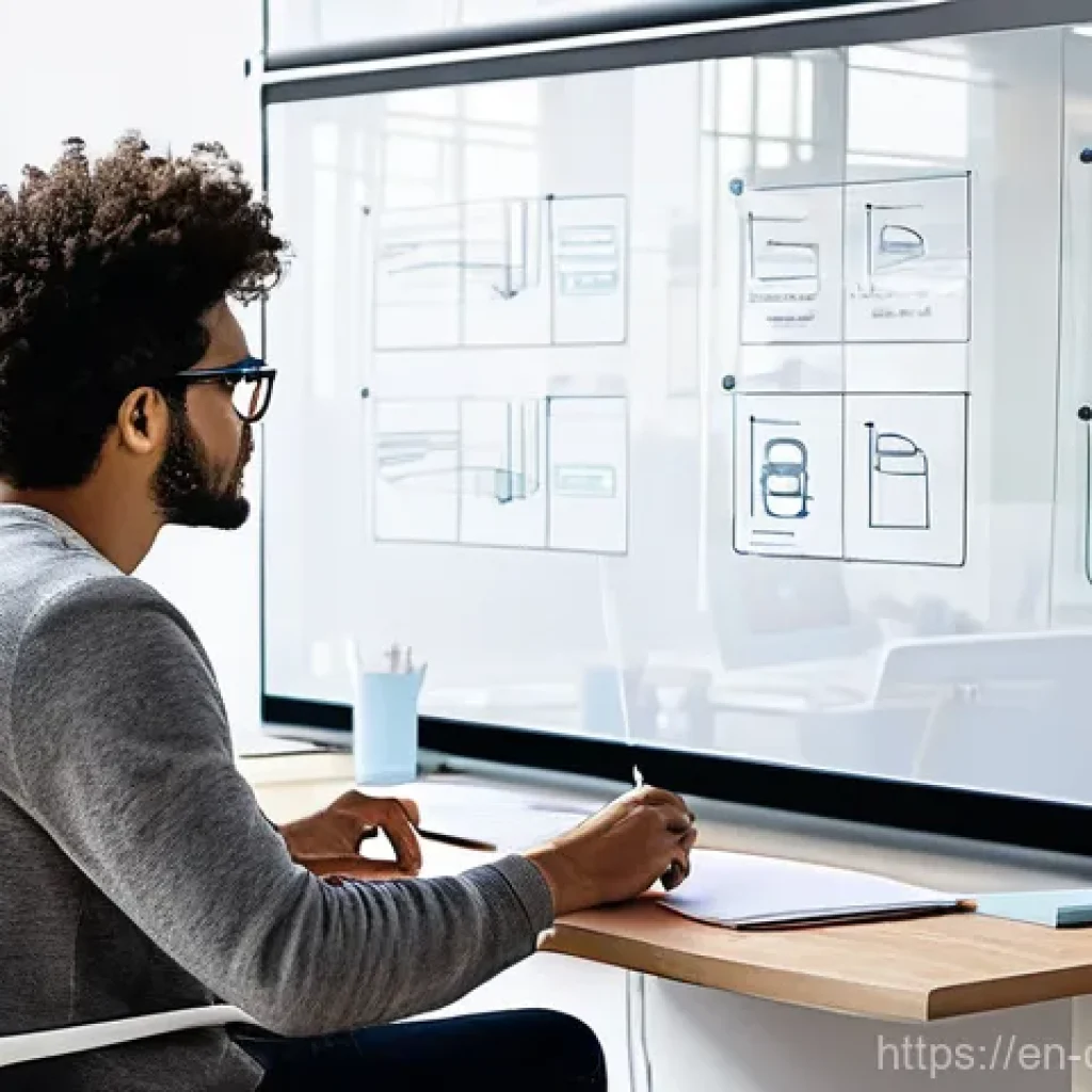 UX UI 디자이너 진로 - **Prompt: The Empathetic Designer's Workspace**
A bright, modern, and collaborative office space...