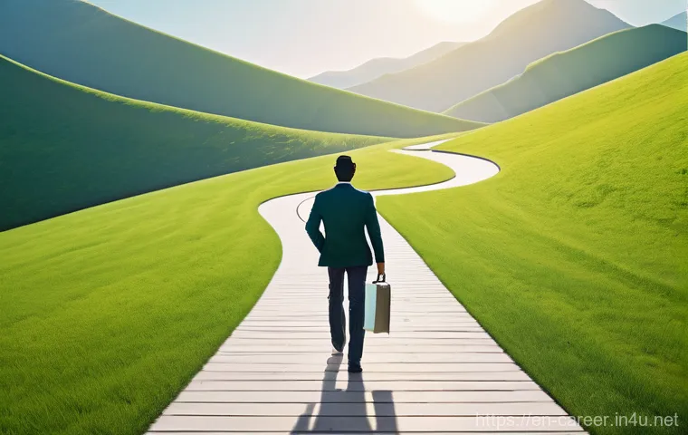 자기 분석을 통한 직업 선택 - **Prompt:** A vibrant, dynamic image of a person (gender and ethnicity neutral, in their 30s) in a s...